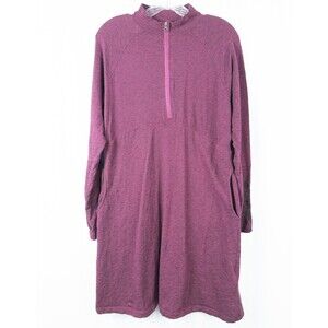 Aventura Addison Dress Womens Large Embroidered Organic Cotton Blend Purple